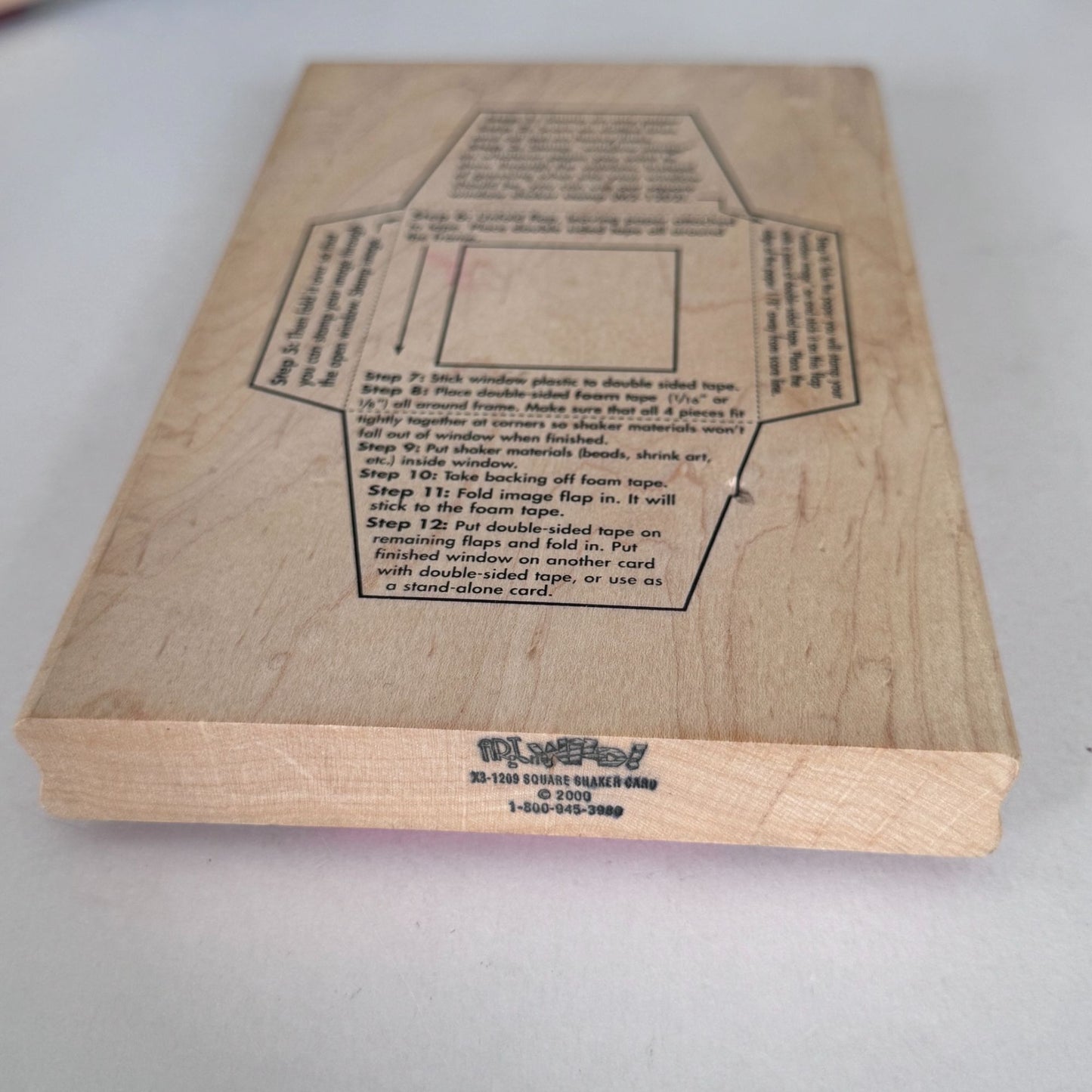 Art Gone Wild Rubber Stamp Square Shaker Window Template Card Making Wood Mount