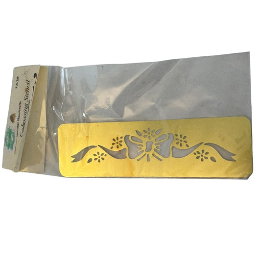 Heritage Handcrafts Embossing Brass Stencil Gift Bow Border Ribbon Paper Craft