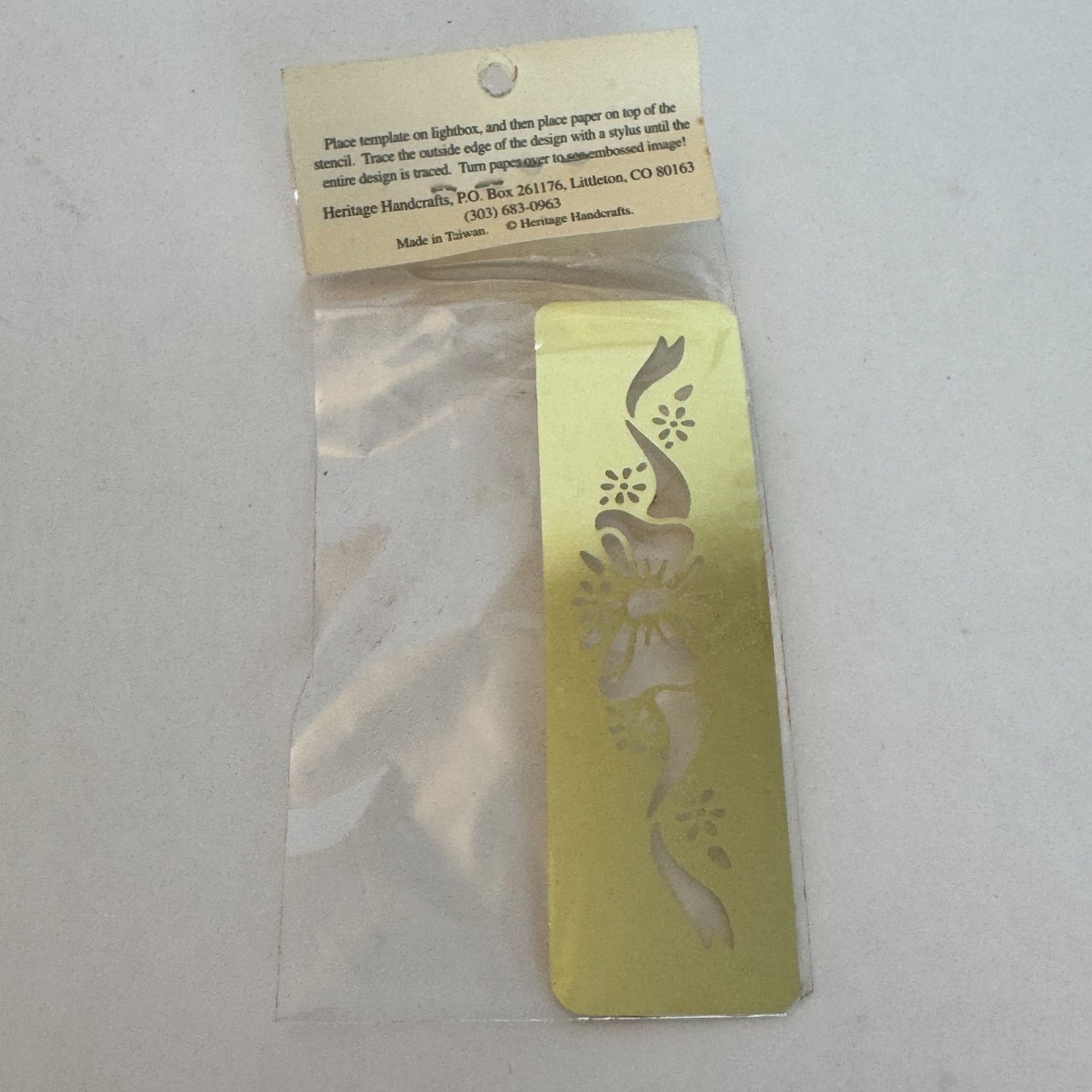 Heritage Handcrafts Embossing Brass Stencil Gift Bow Border Ribbon Paper Craft