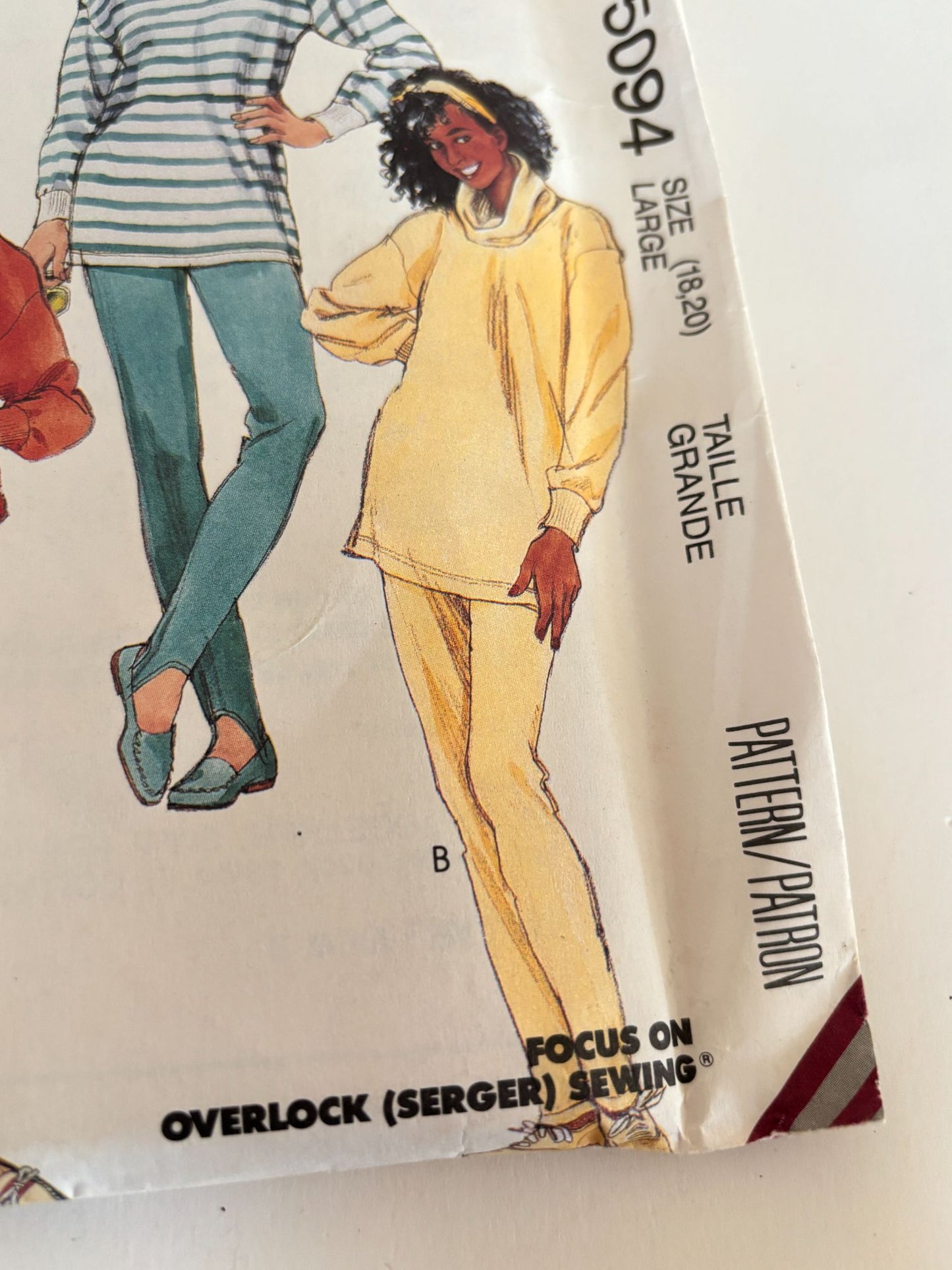 McCalls Sewing Pattern 5094 Loose Fitting Pullover Top Shirt Pants Large 16 18
