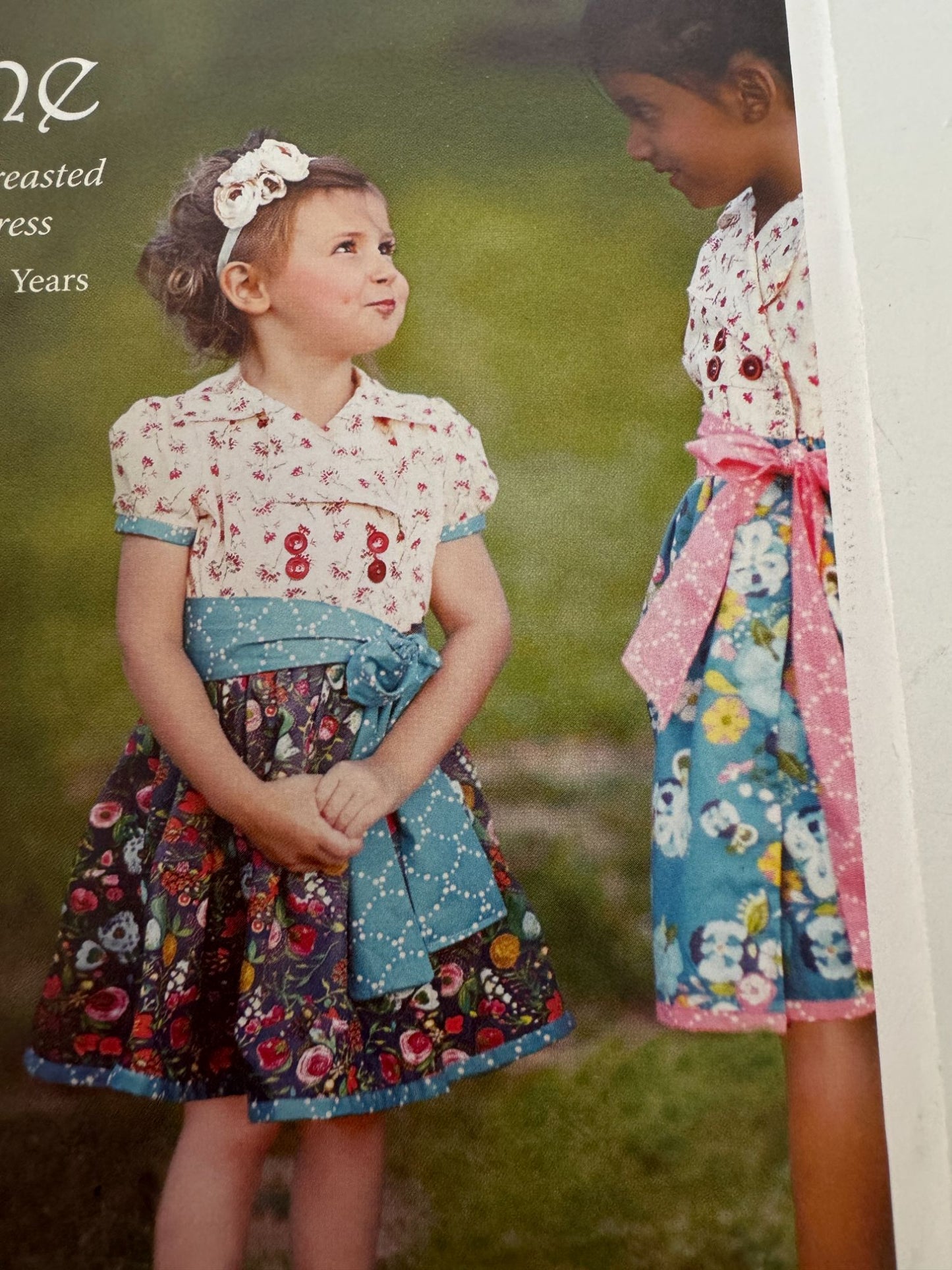 Violette Field Threads Sewing Pattern Jane Double-Breasted Wrap Dress 2T-10 yrs