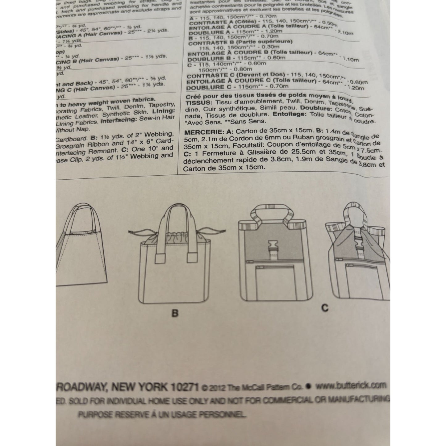 Butterick Sewing Pattern B5866 Car Organizers Trash Bin Seat Back Visor Box UC