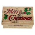 Hero Arts Wooden Rubber Stamp Holly Merry Christmas Gift Tag Card Making Words