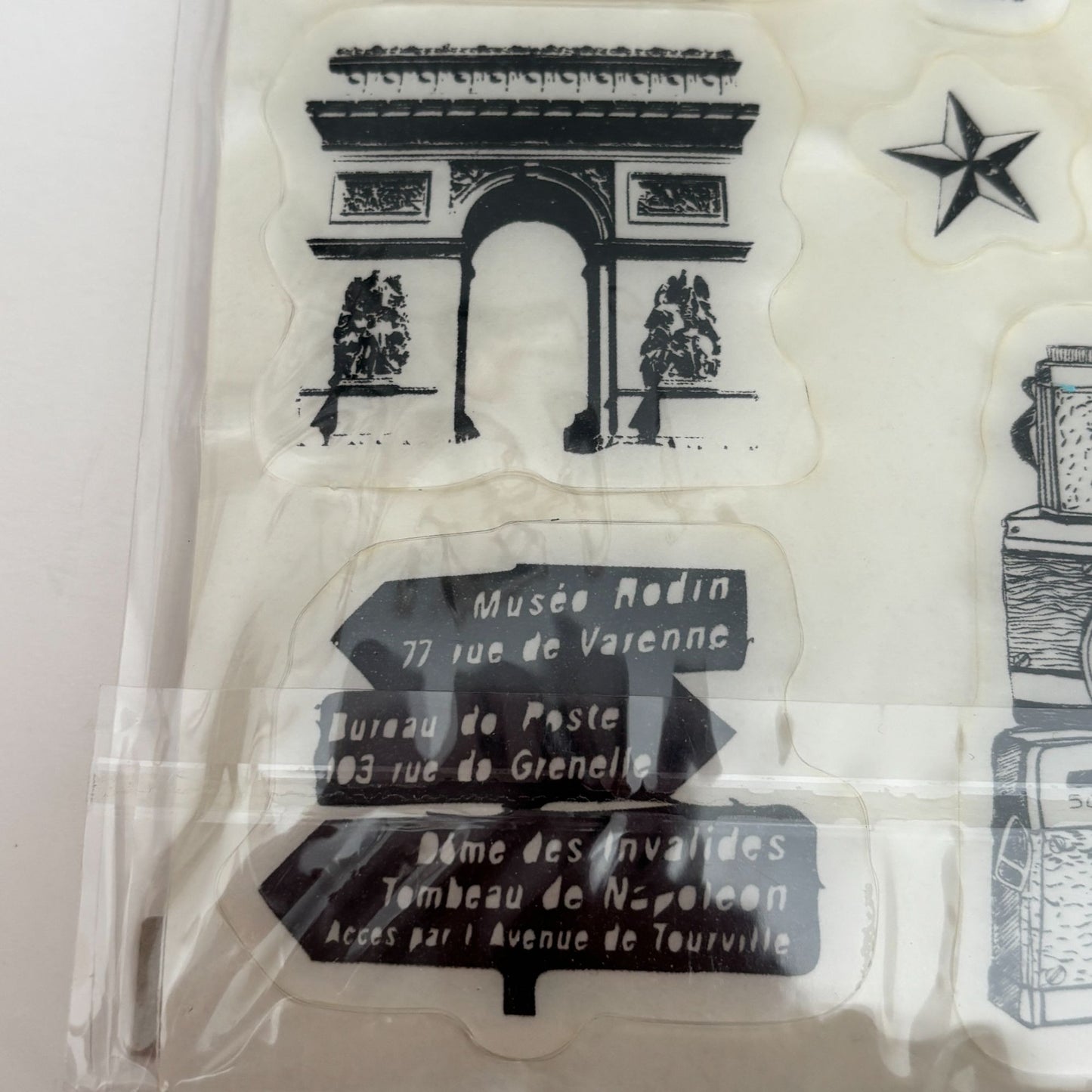 Cloud9 Design Rubber Cling Stamp Set Travel Eiffel Tower Paris Adventure Cardmaking Vintage