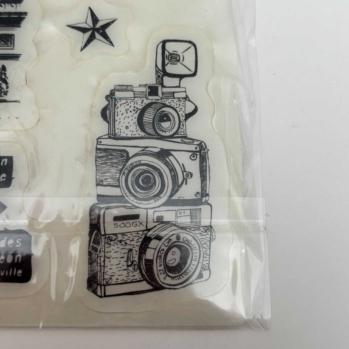 Cloud9 Design Rubber Cling Stamp Set Travel Eiffel Tower Paris Adventure Cardmaking Vintage