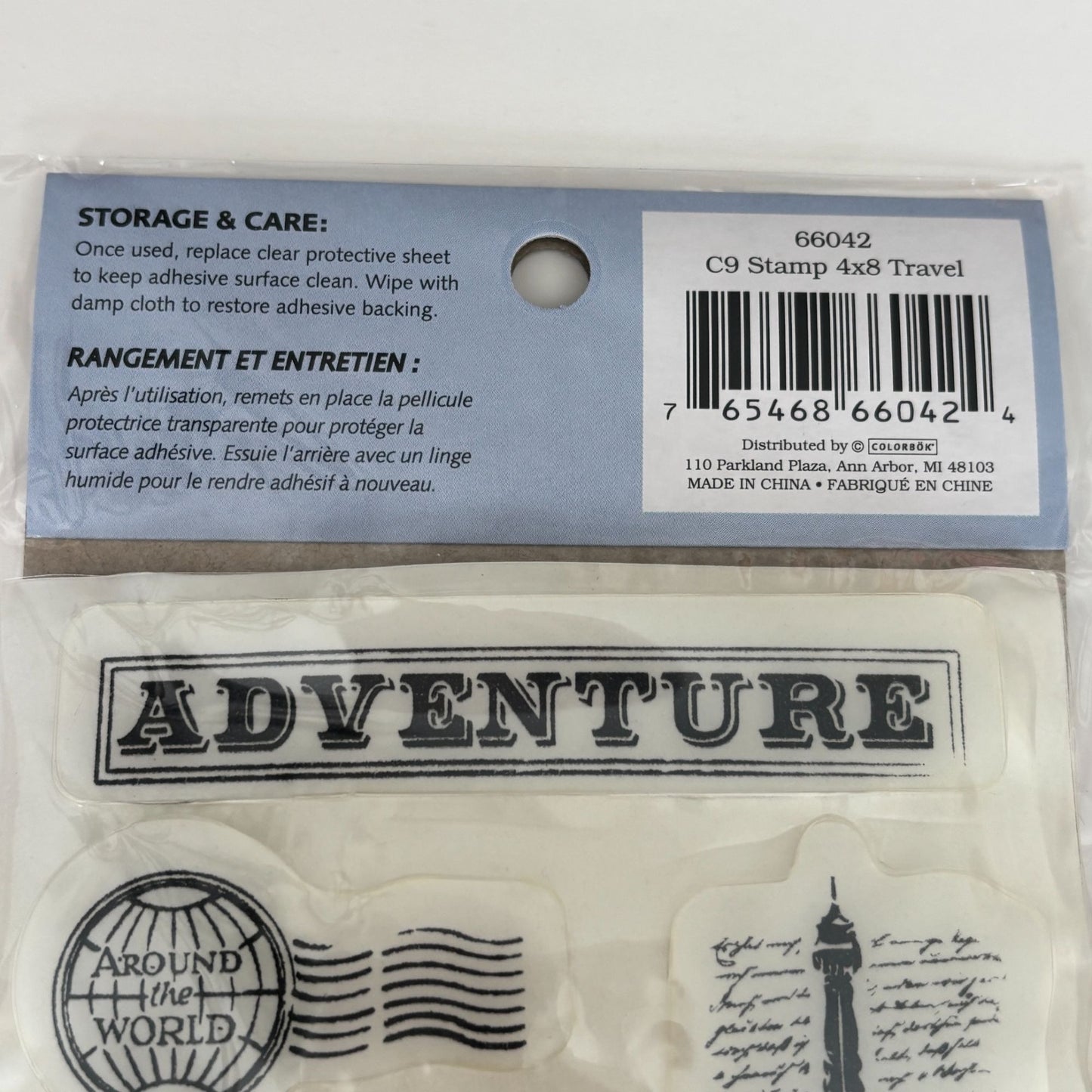 Cloud9 Design Rubber Cling Stamp Set Travel Eiffel Tower Paris Adventure Cardmaking Vintage
