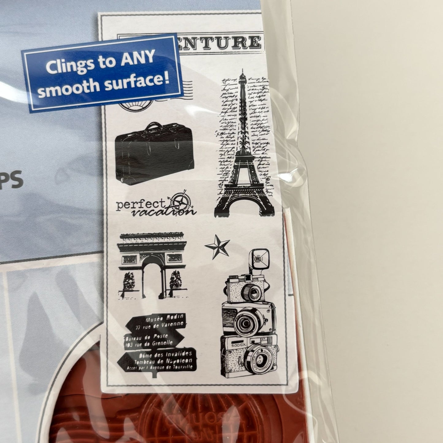 Cloud9 Design Rubber Cling Stamp Set Travel Eiffel Tower Paris Adventure Cardmaking Vintage