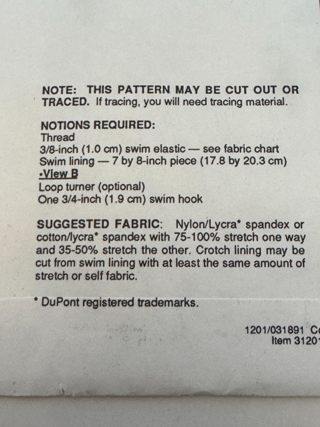 Stretch & Sew Sewing Pattern 1201 Girls Swimsuit Tank Bathing Suit Bikini Uncut