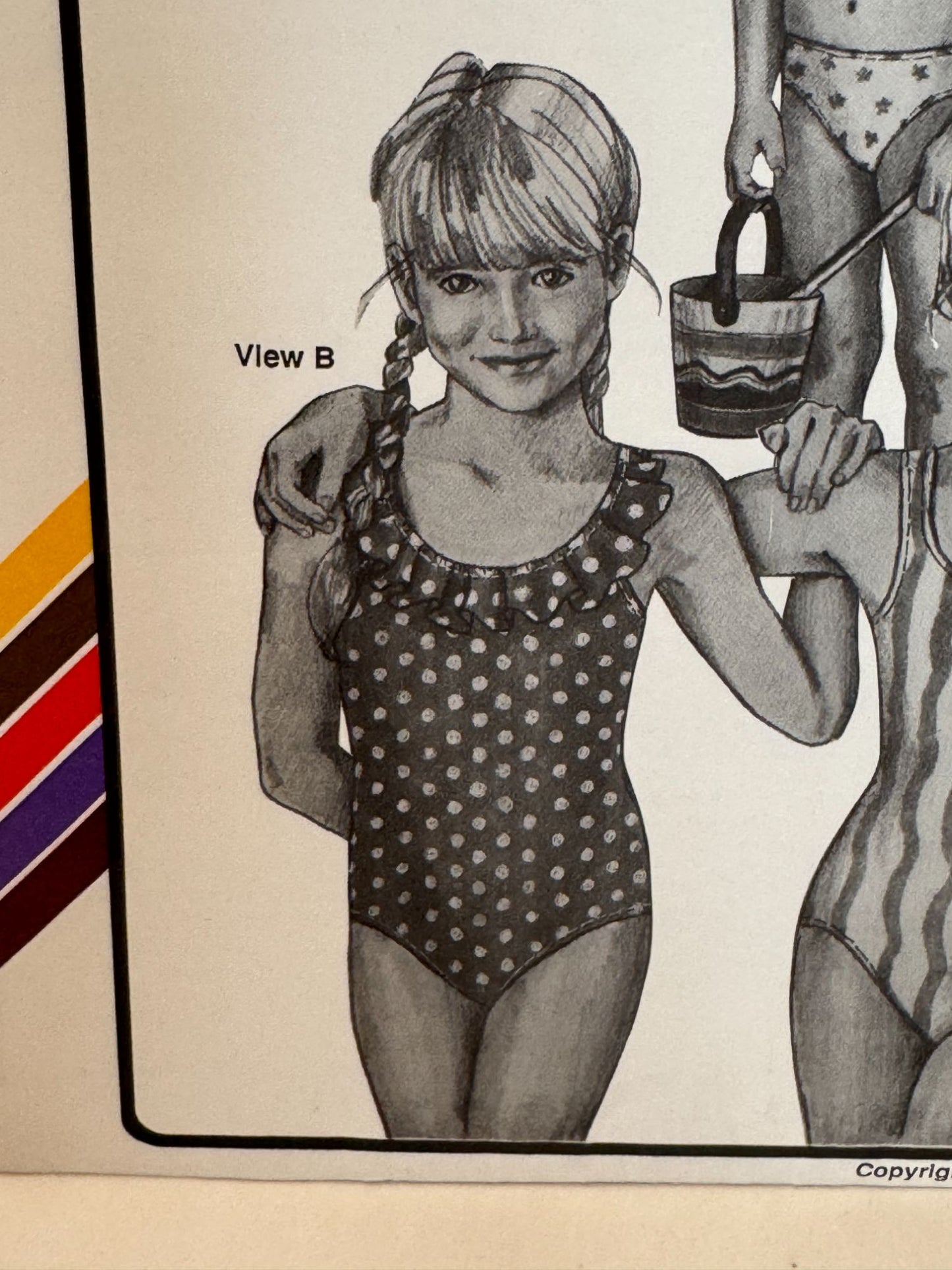 Stretch & Sew Sewing Pattern 1201 Girls Swimsuit Tank Bathing Suit Bikini Uncut