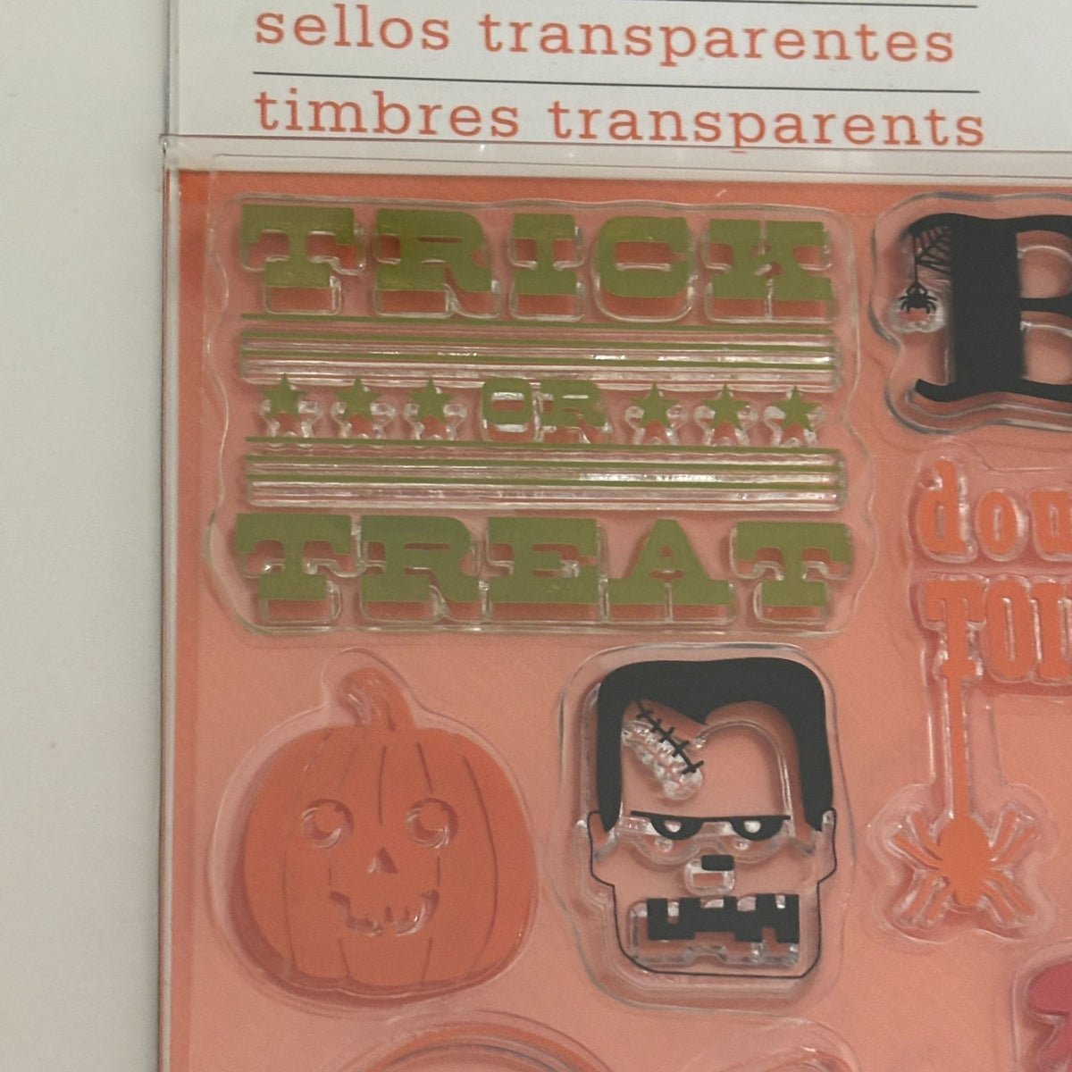 Martha Stewart Clear Stamps Set Halloween Friends Trick or Treat Cat Witch Candy Cardmaking