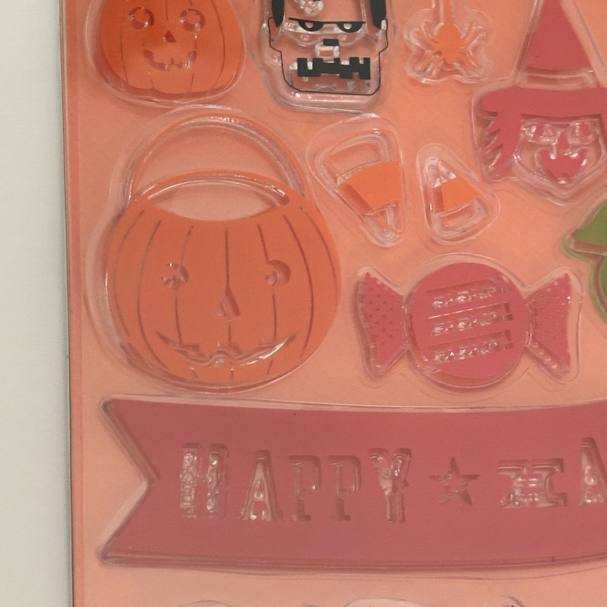 Martha Stewart Clear Stamps Set Halloween Friends Trick or Treat Cat Witch Candy Cardmaking