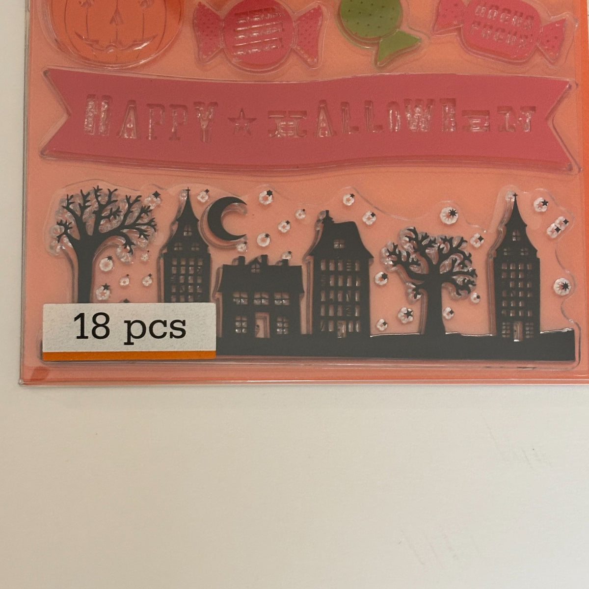 Martha Stewart Clear Stamps Set Halloween Friends Trick or Treat Cat Witch Candy Cardmaking