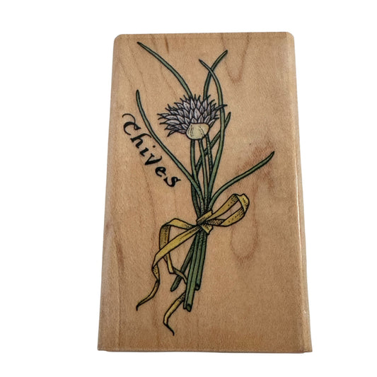 Rubber Stampede Wood Rubber Stamp Chives Herb Plant Bouquet Cooking Onion A2247E