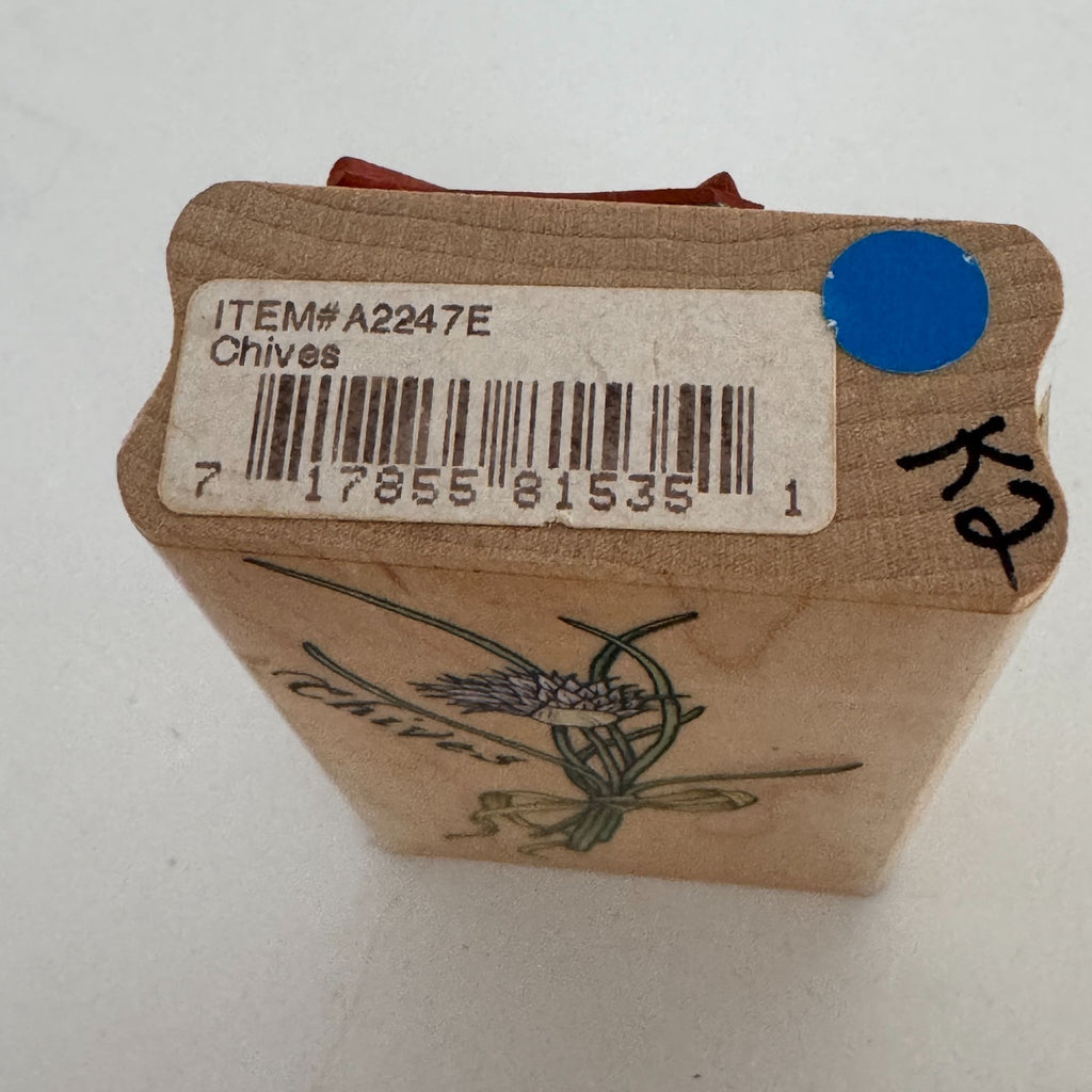 Rubber Stampede Wood Rubber Stamp Chives Herb Plant Bouquet Cooking Onion A2247E