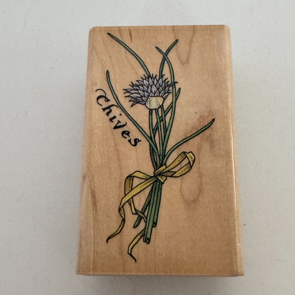 Rubber Stampede Wood Rubber Stamp Chives Herb Plant Bouquet Cooking Onion A2247E