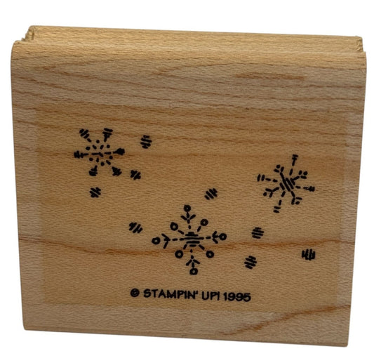 Stampin Up Rubber Stamp Snowflakes Snowing Background Christmas Holidays Winter