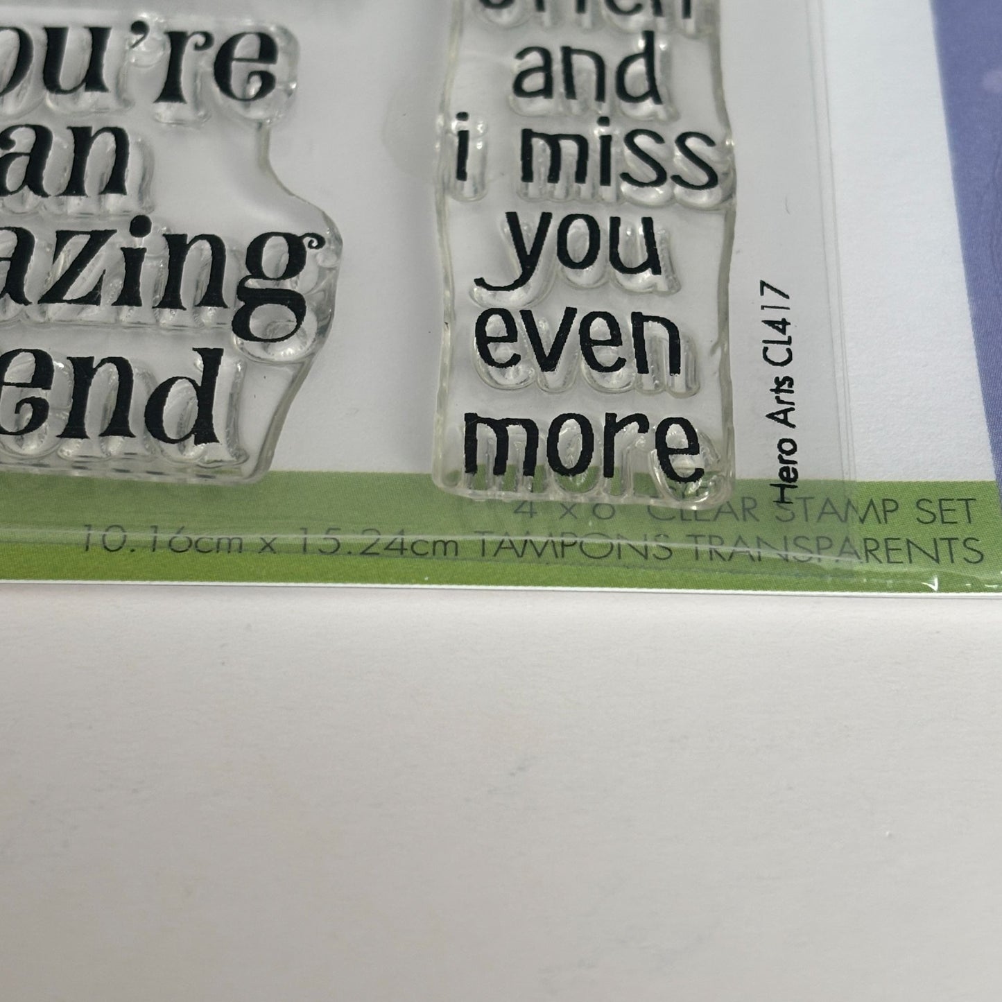 Hero Arts Poly Clear Stamp Set Huge Hugs 4x6 Thinking of You Cardmaking Words
