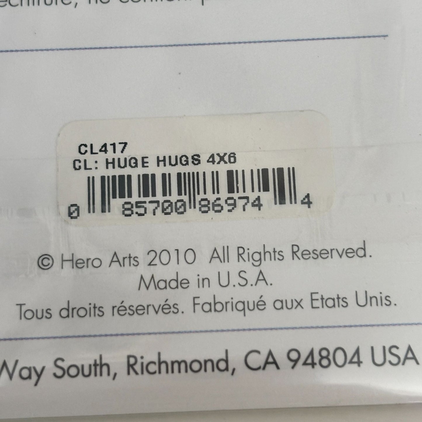 Hero Arts Poly Clear Stamp Set Huge Hugs 4x6 Thinking of You Cardmaking Words