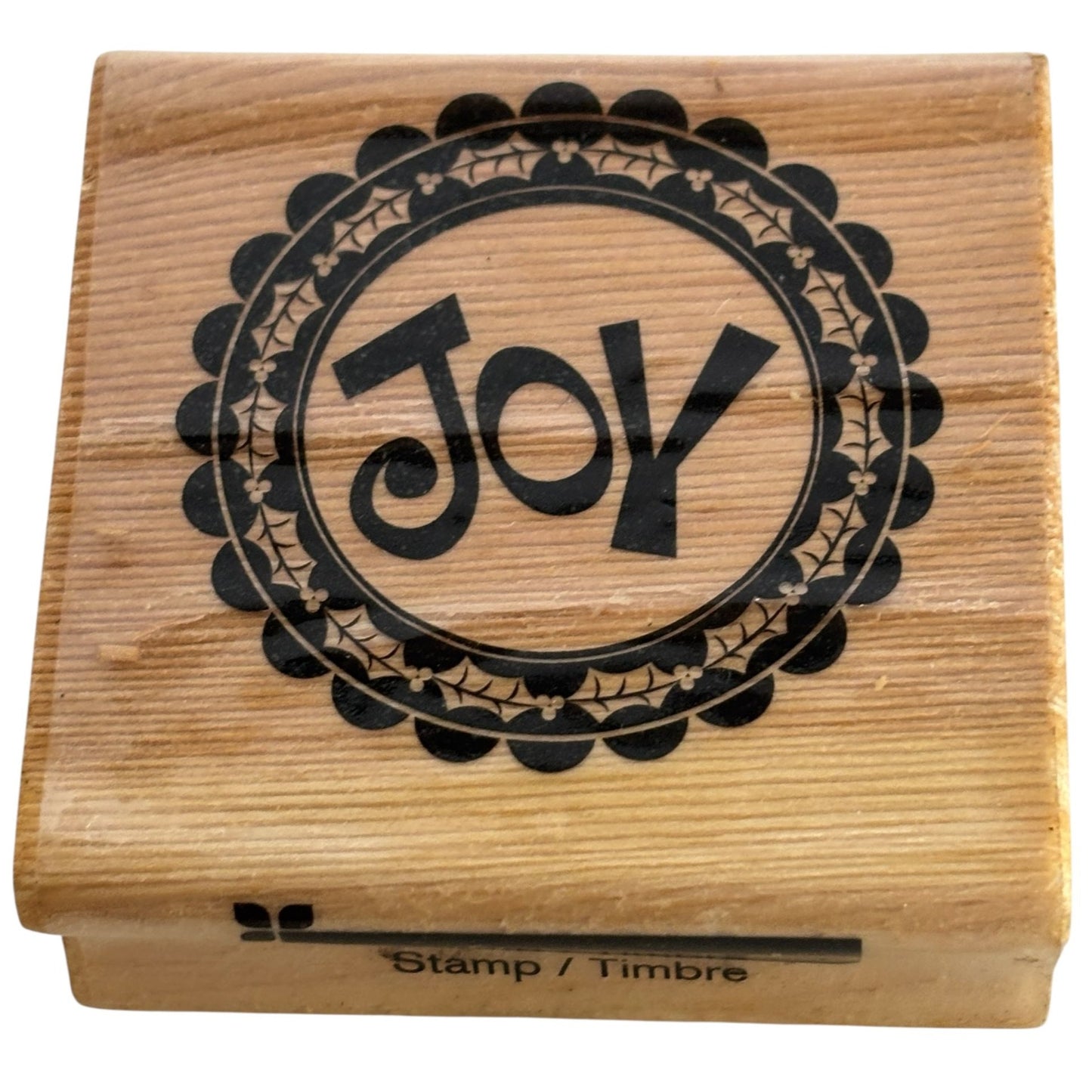 CraftSmart Rubber Stamp Joy Circle Round Holly Christmas Card Making Holidays