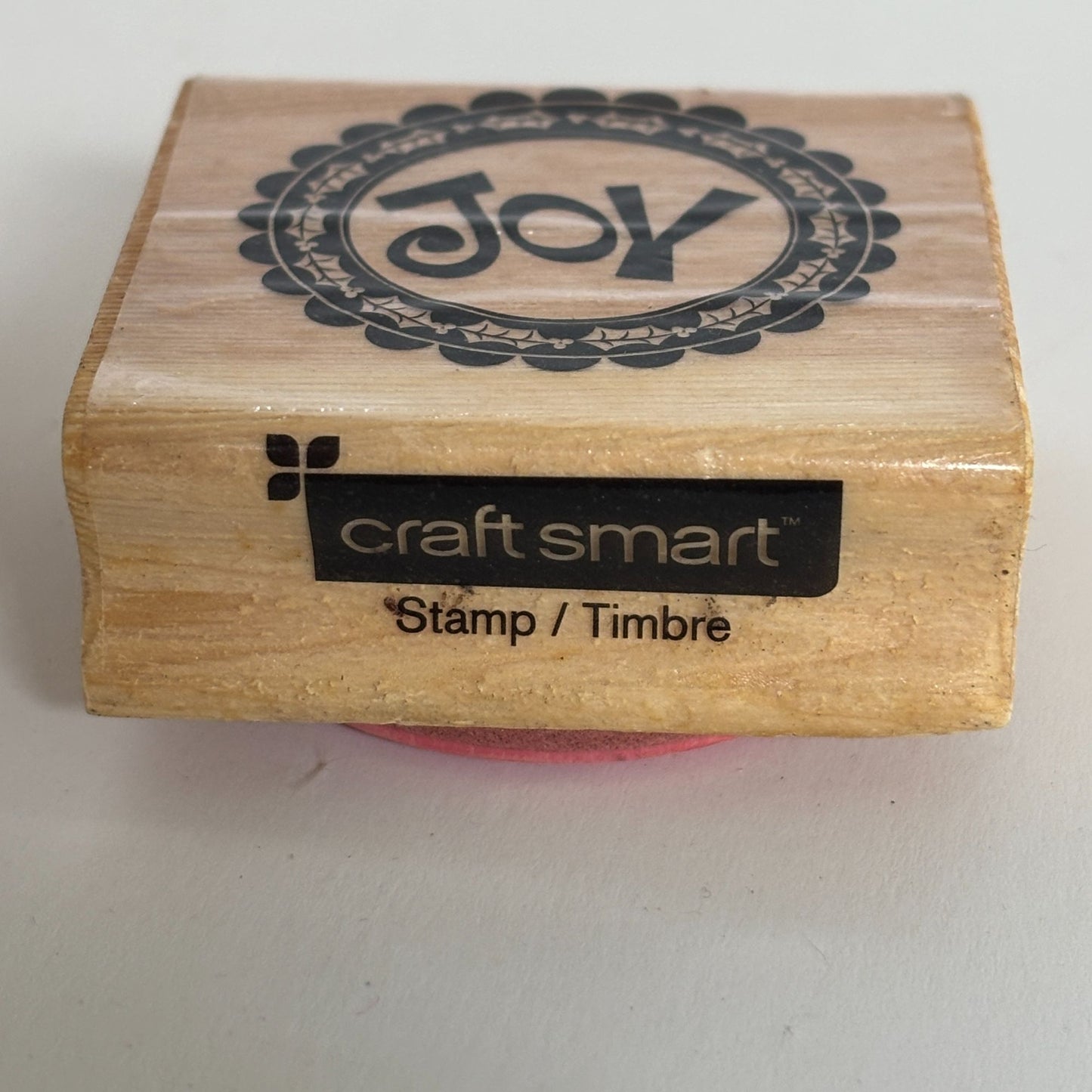 CraftSmart Rubber Stamp Joy Circle Round Holly Christmas Card Making Holidays