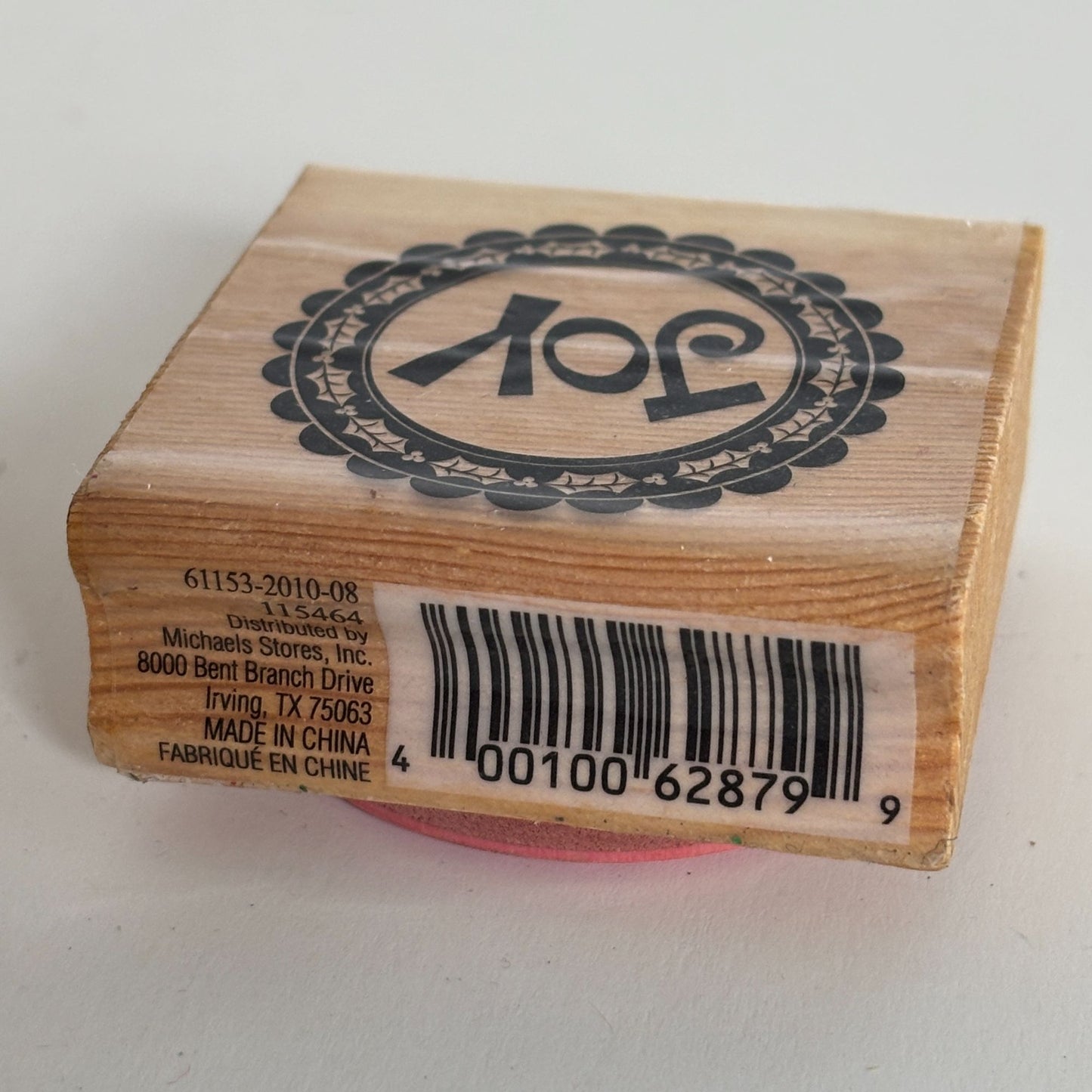 CraftSmart Rubber Stamp Joy Circle Round Holly Christmas Card Making Holidays