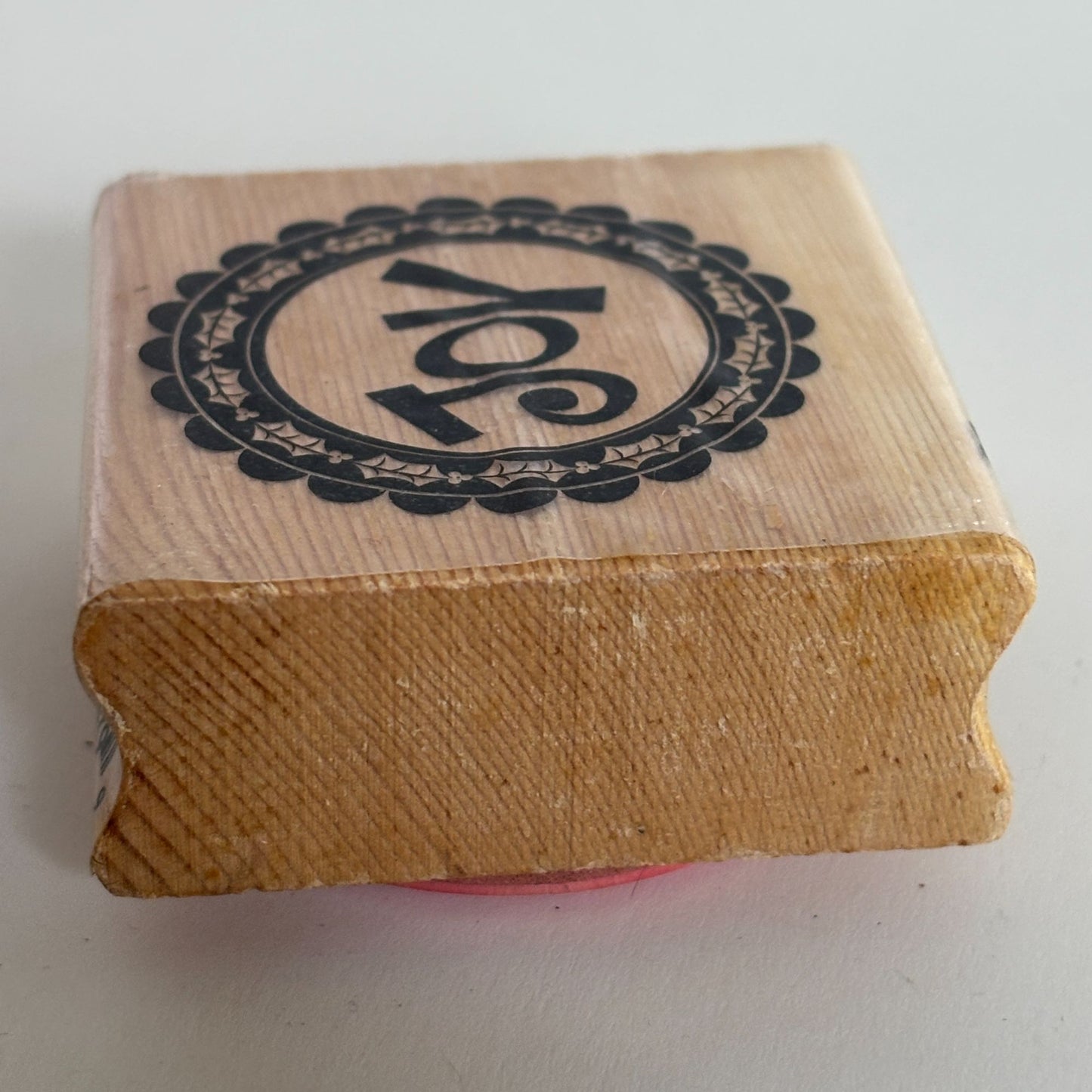 CraftSmart Rubber Stamp Joy Circle Round Holly Christmas Card Making Holidays