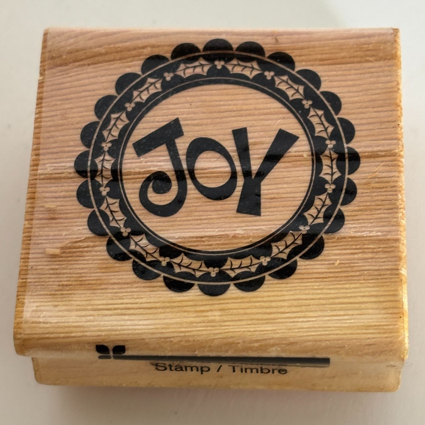 CraftSmart Rubber Stamp Joy Circle Round Holly Christmas Card Making Holidays