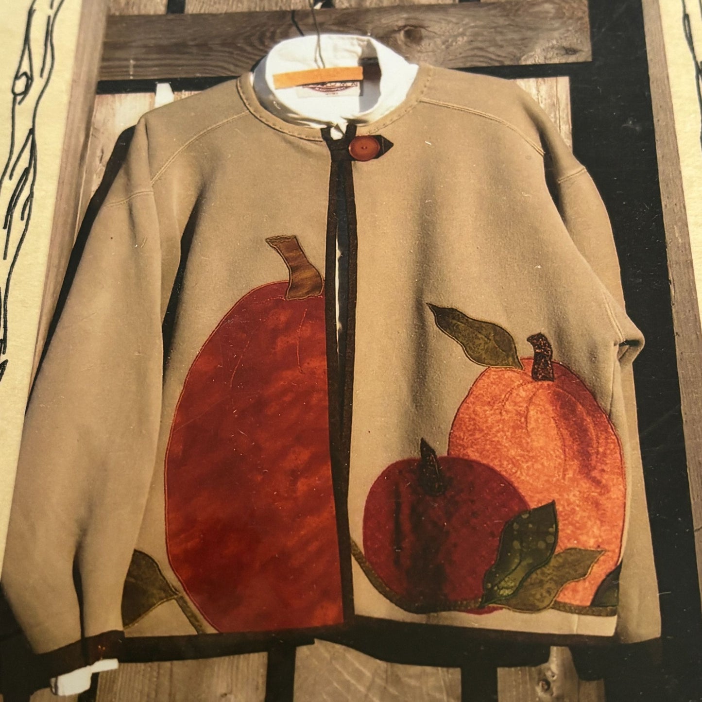 Pumpkin Season Pattern Sweatshirt Upcycle Applique Fall Hedgehog Quilts Clothing