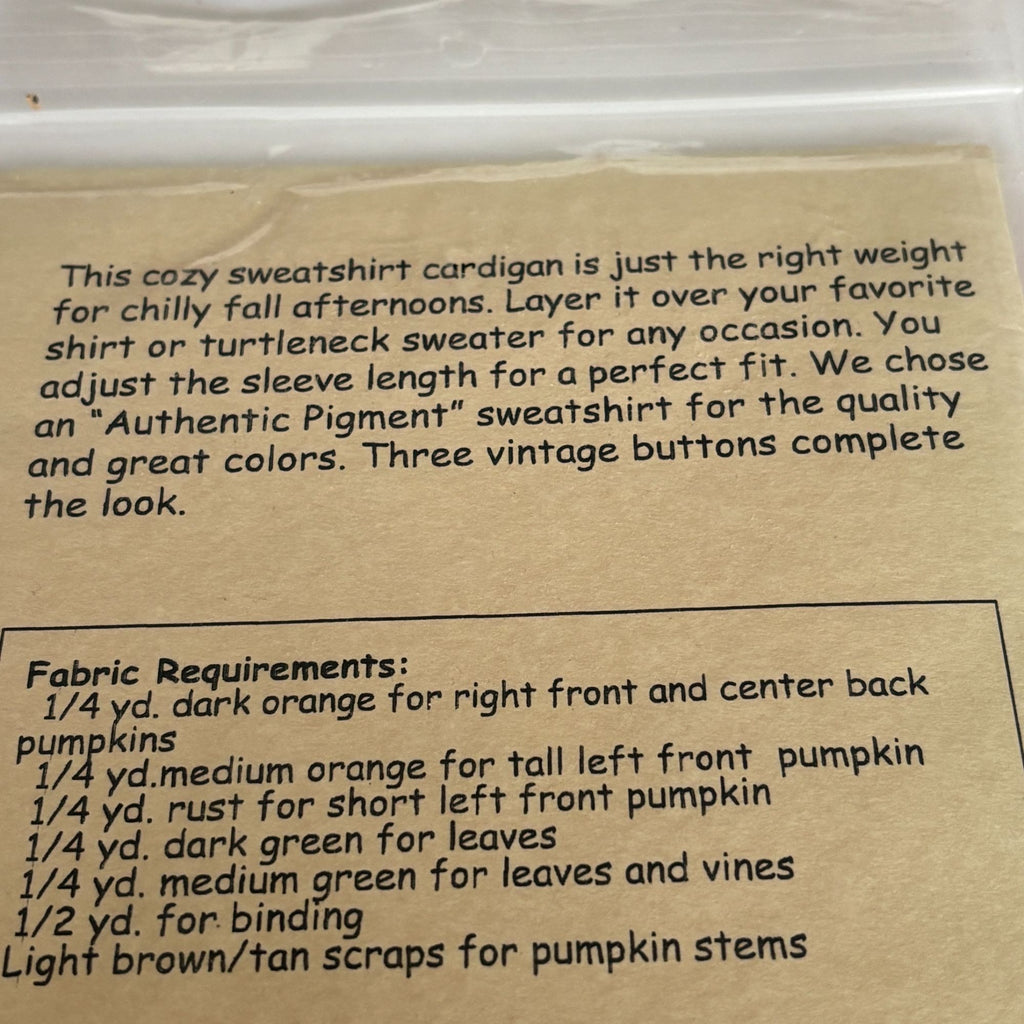 Pumpkin Season Pattern Sweatshirt Upcycle Applique Fall Hedgehog Quilts Clothing