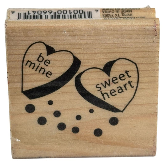 CraftSmart Rubber Stamp Be Mine Sweetheart Candy Hearts Valentines Day Crafts