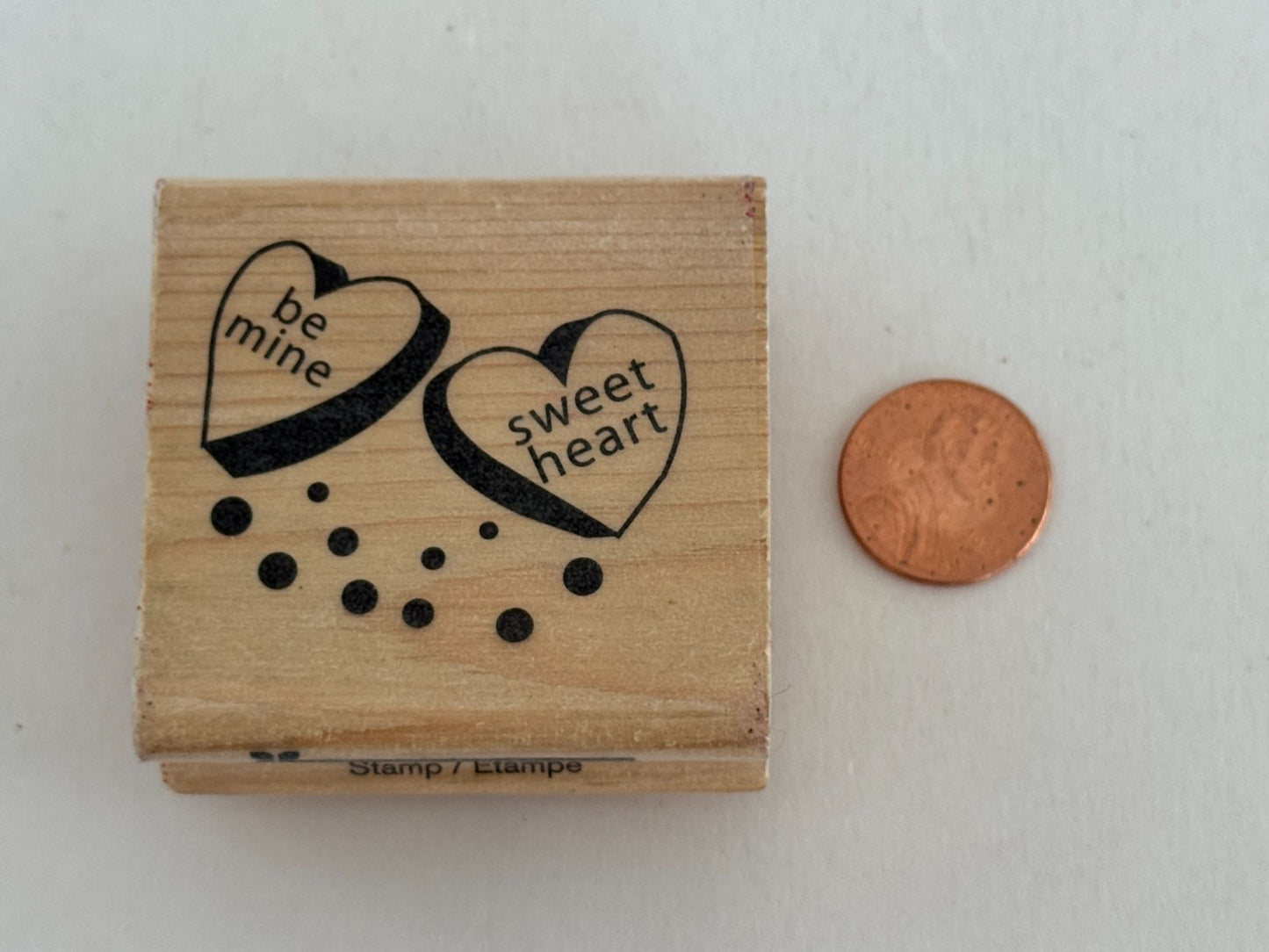 CraftSmart Rubber Stamp Be Mine Sweetheart Candy Hearts Valentines Day Crafts