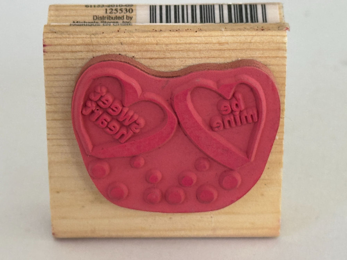 CraftSmart Rubber Stamp Be Mine Sweetheart Candy Hearts Valentines Day Crafts