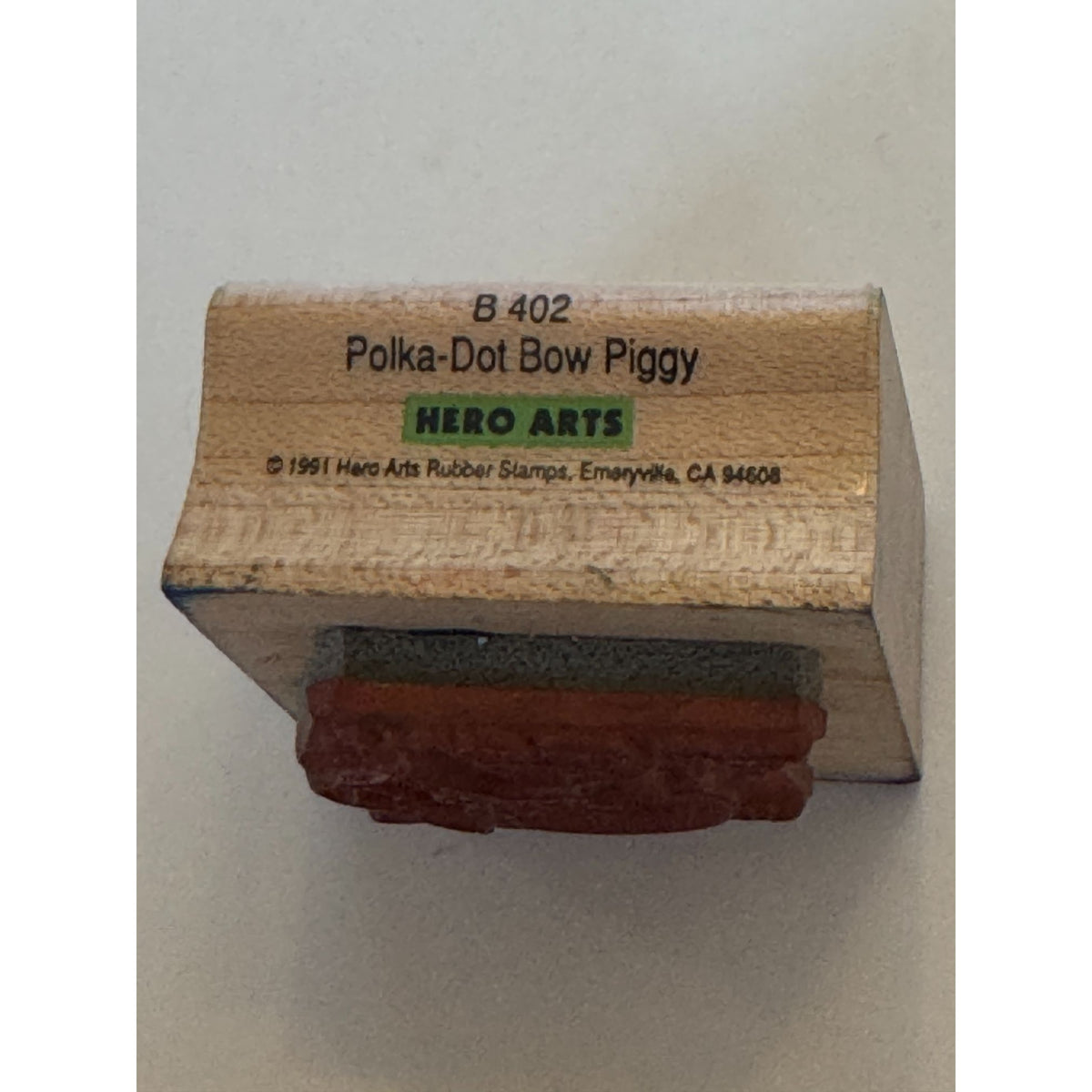 Hero Arts Rubber Stamp Polka Dot Bow Piggy Pig Farm Animal Heart Flowers Funny