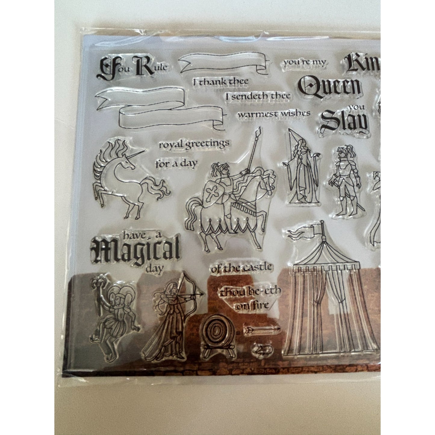 Hero Arts Fantasy Medieval Clear Stamps Coordinating Dies Dragon Knight Castle Unicorn Cardmaking Scrapbooking Craft Set