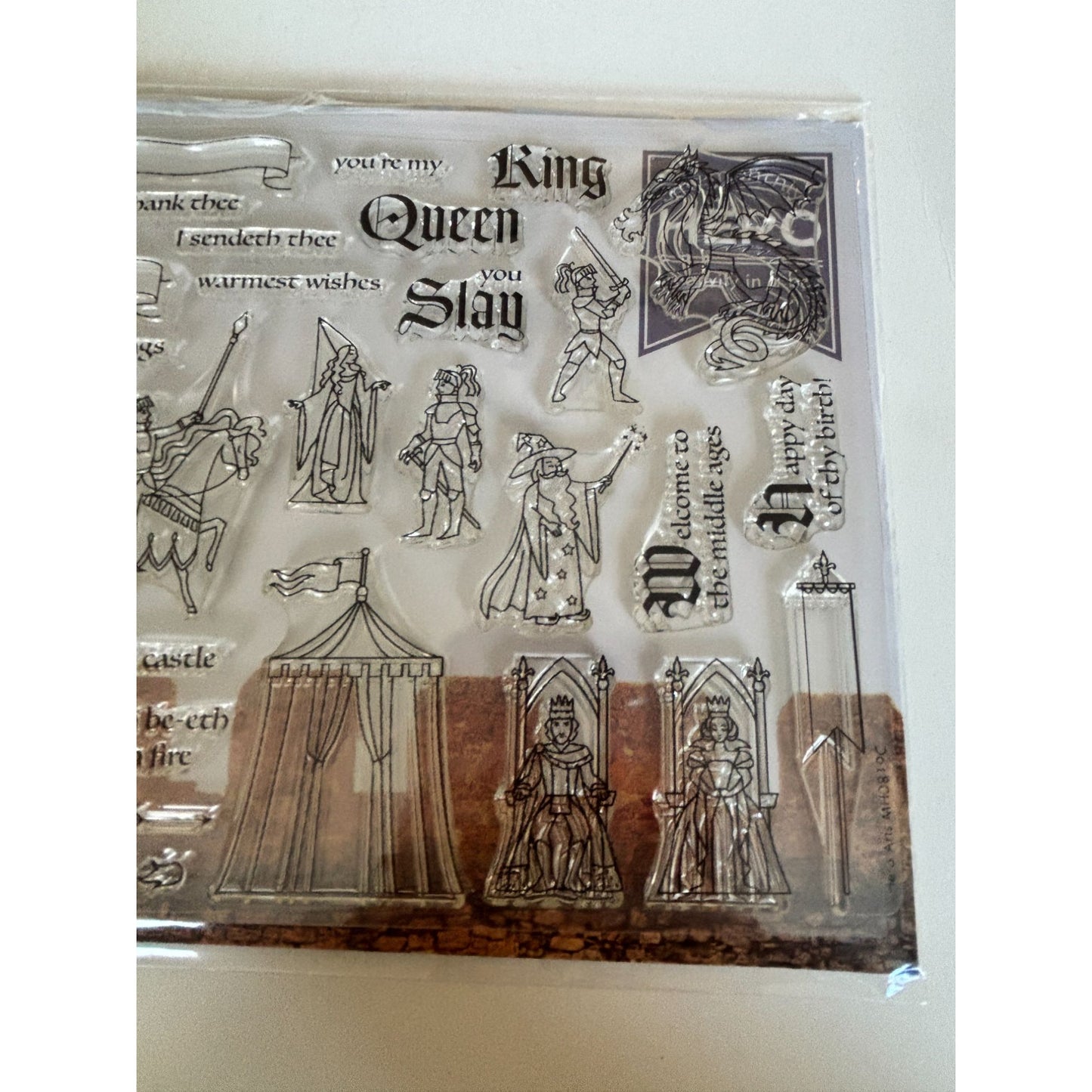 Hero Arts Fantasy Medieval Clear Stamps Coordinating Dies Dragon Knight Castle Unicorn Cardmaking Scrapbooking Craft Set