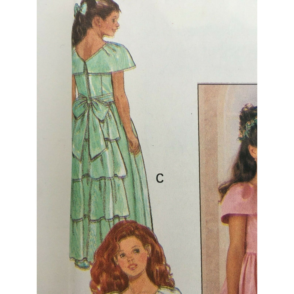 Butterick Sewing Pattern 5930 Girls Dress Easter Spring Party Ruffles 7 8 10 UC