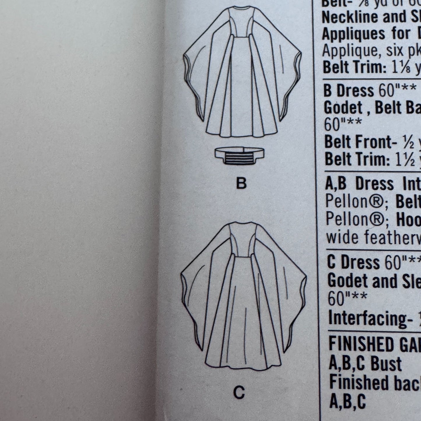 Simplicity Sewing Pattern 1487 Medieval Costume Dress Wide Sleeves Fantasy 14-22 Renaissance Cosplay Uncut