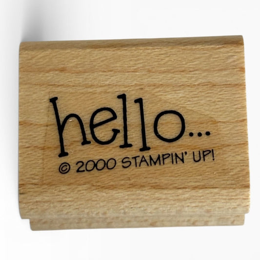 Stampin Up Rubber Stamp Hello Card Making Word Sentiment Friendship Greeting