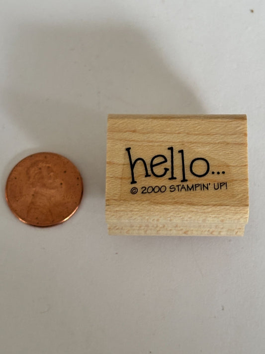 Stampin Up Rubber Stamp Hello Card Making Word Sentiment Friendship Greeting
