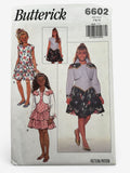 Butterick Sewing Pattern 6602 Girls Jacket Dress Party Easy 7 8 10 Vintage 90s UC
