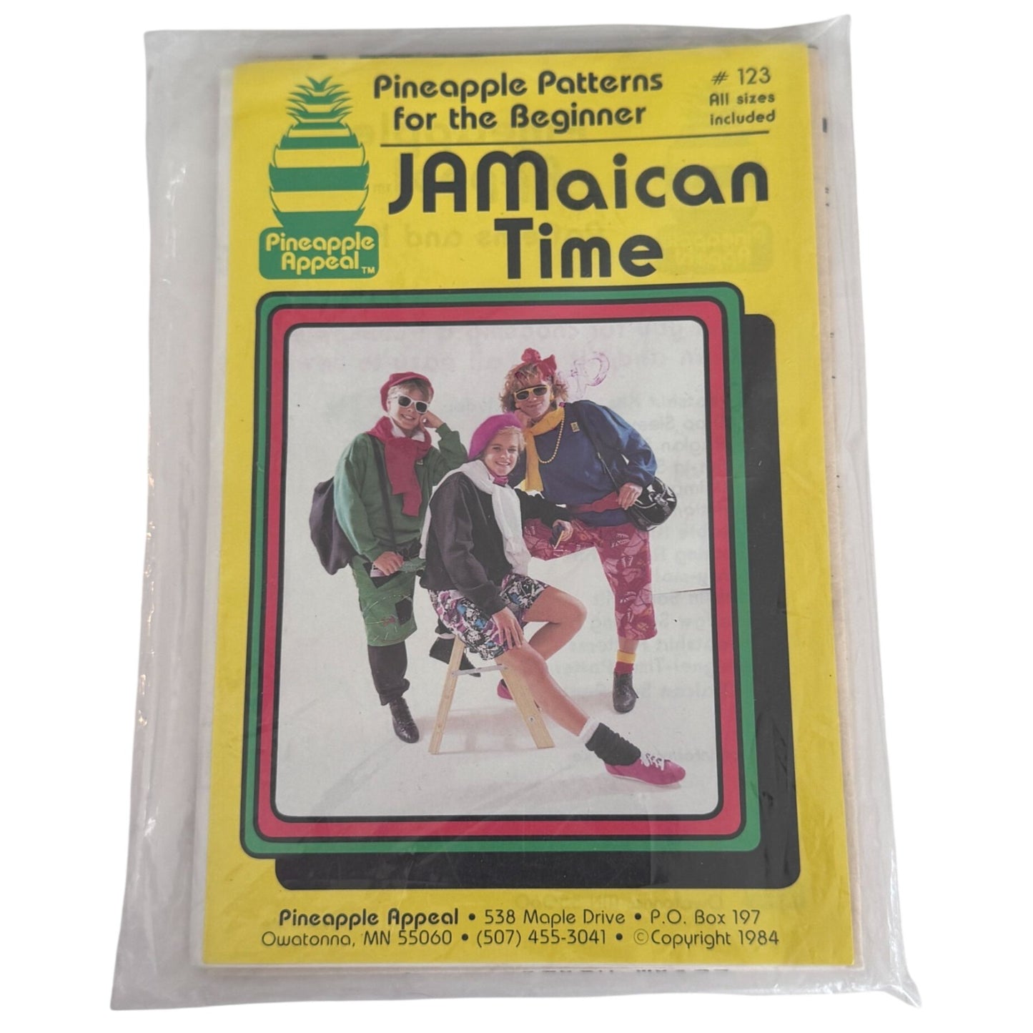 Pineapple Appeal Sewing Pattern 123 Jamaican Time Surf Pants 80s Beach Shorts Uncut Summer