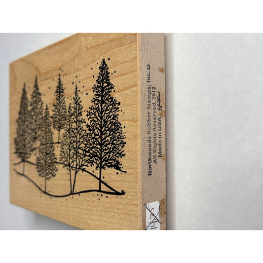 Northwoods Rubber Stamp Pine Tree Landscape Maker Nature Outdoors Christmas Snow