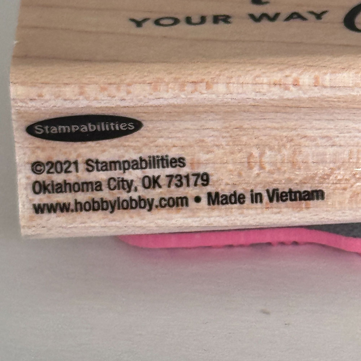 Stampabilities Rubber Stamp Sending Love and Hugs Your Way Cardmaking Words Wood Mounted Sympathy