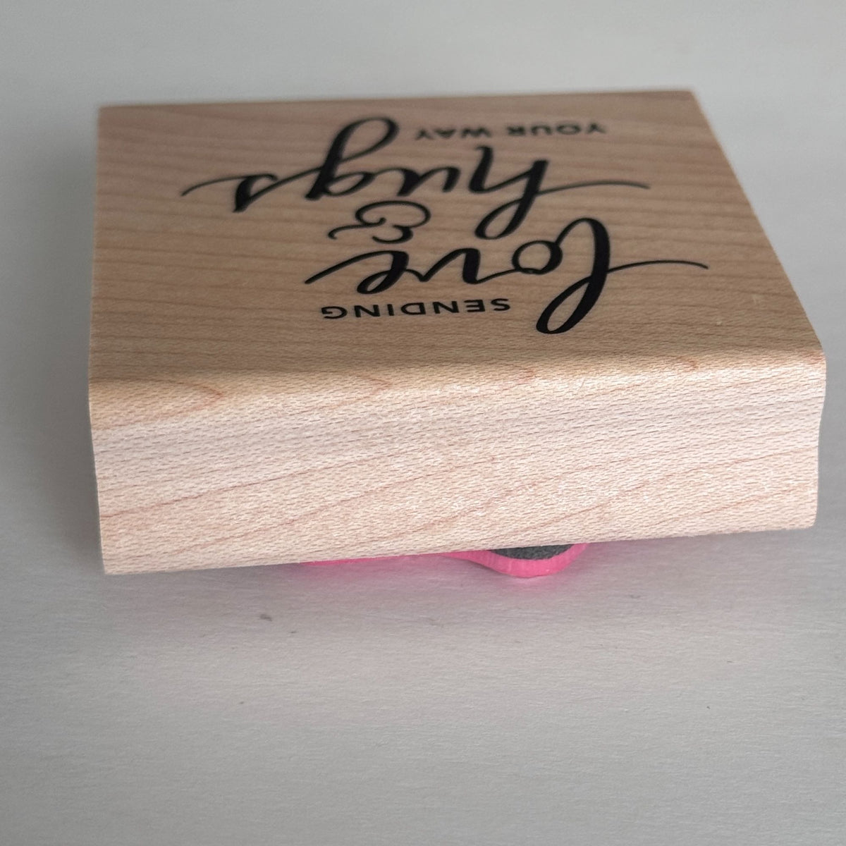 Stampabilities Rubber Stamp Sending Love and Hugs Your Way Cardmaking Words Wood Mounted Sympathy