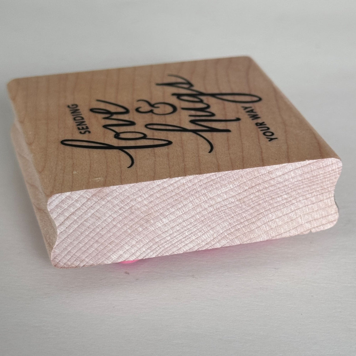 Stampabilities Rubber Stamp Sending Love and Hugs Your Way Cardmaking Words Wood Mounted Sympathy