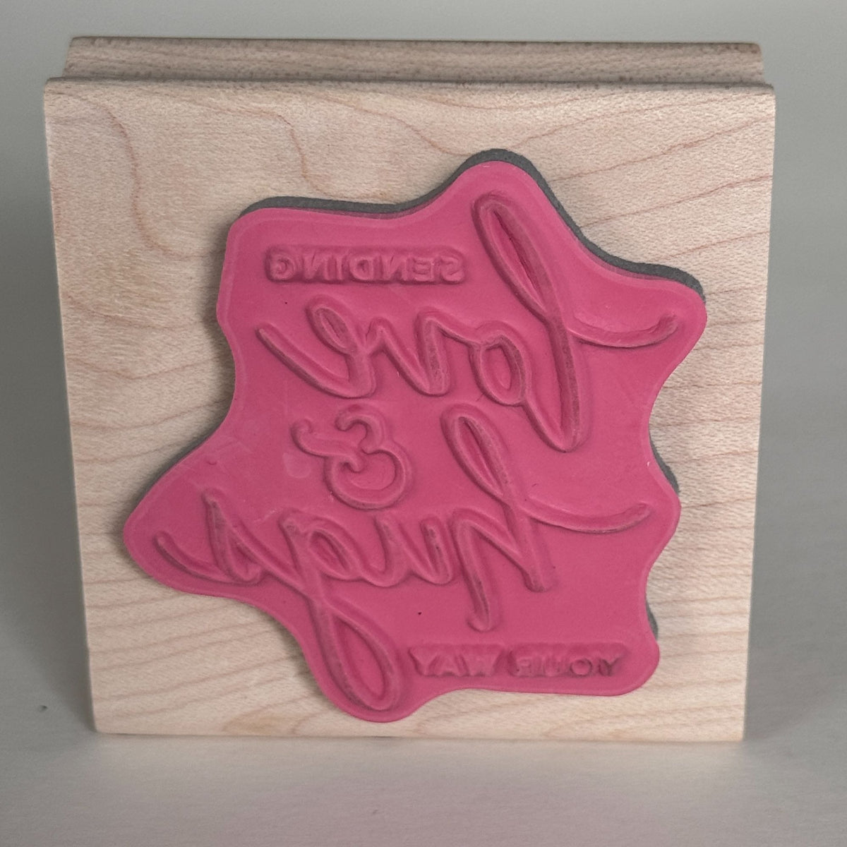 Stampabilities Rubber Stamp Sending Love and Hugs Your Way Cardmaking Words Wood Mounted Sympathy