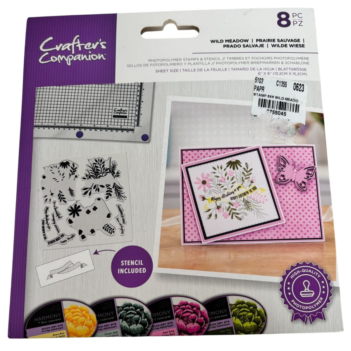 Crafters Companion Wild Meadow Photopolymer Stamps Stencil Birthday Cardmaking Tool Scrapbooking Mothers Day