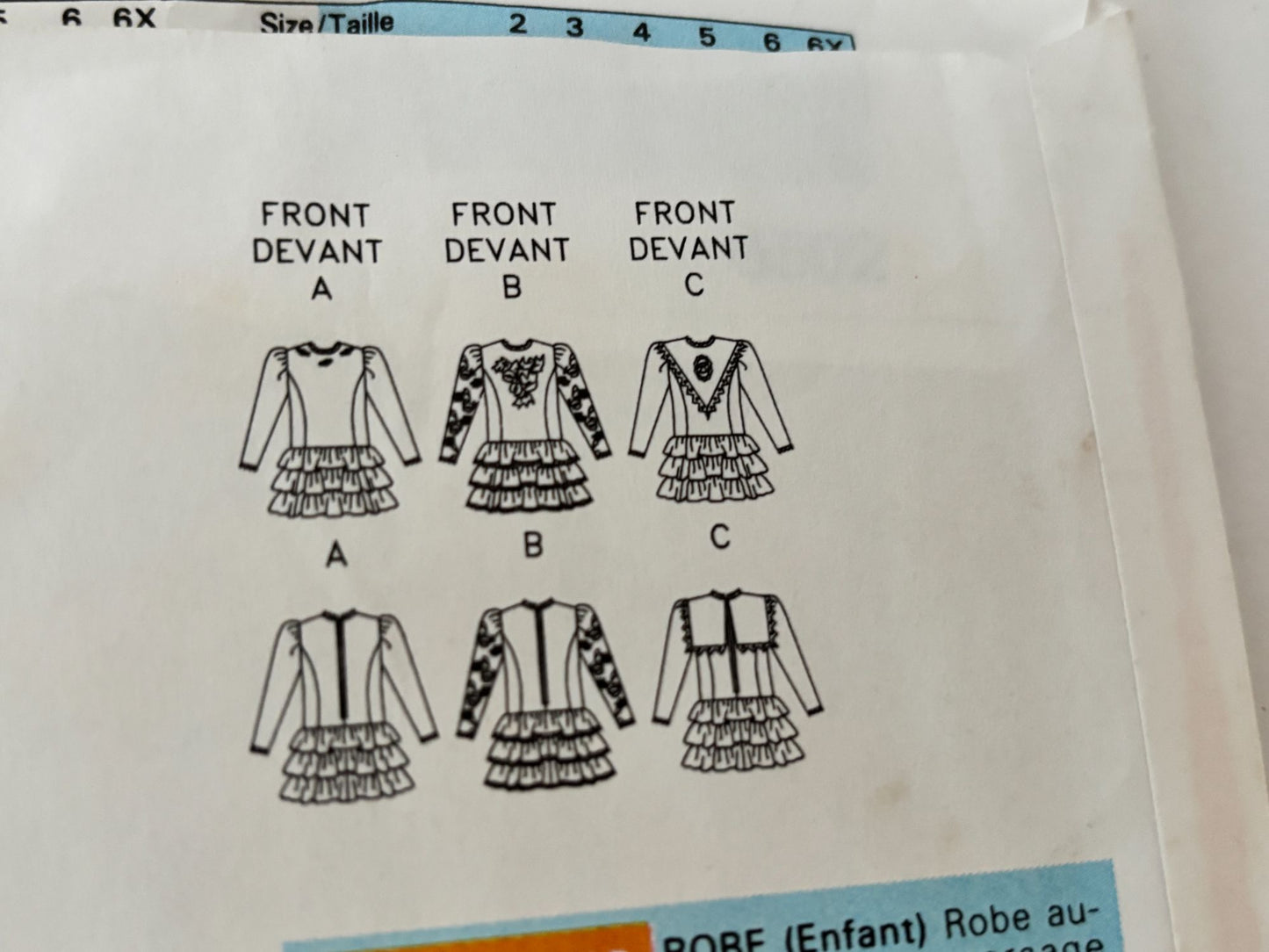 Butterick Sewing Pattern 6502 Toddler Party Dress Heirloom Ruffle 1990s 2-4 UC