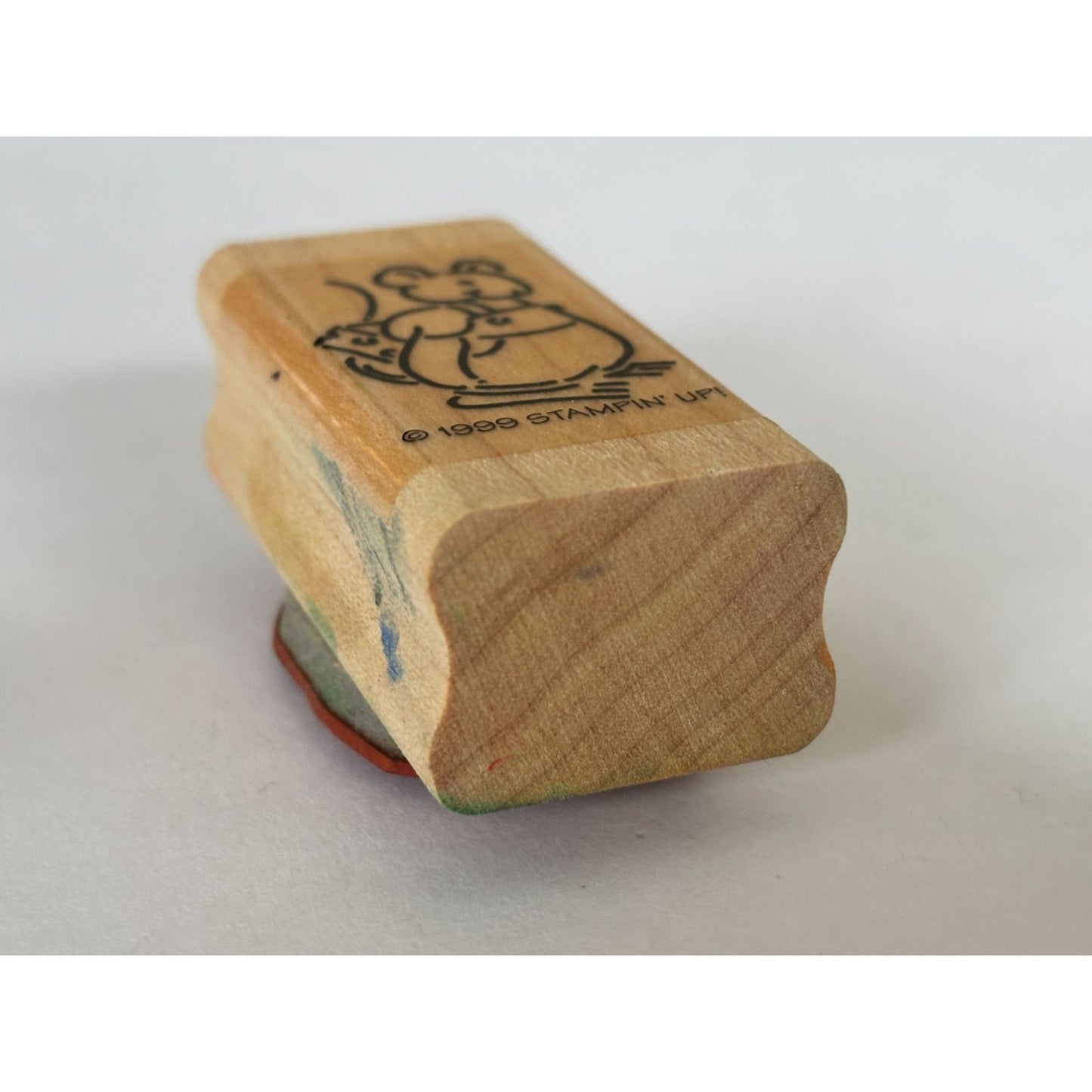 Stampin Up Rubber Stamp Mouse Cheese Hiding Wood Mounted Cardmaking Scrapbooking Animal Craft