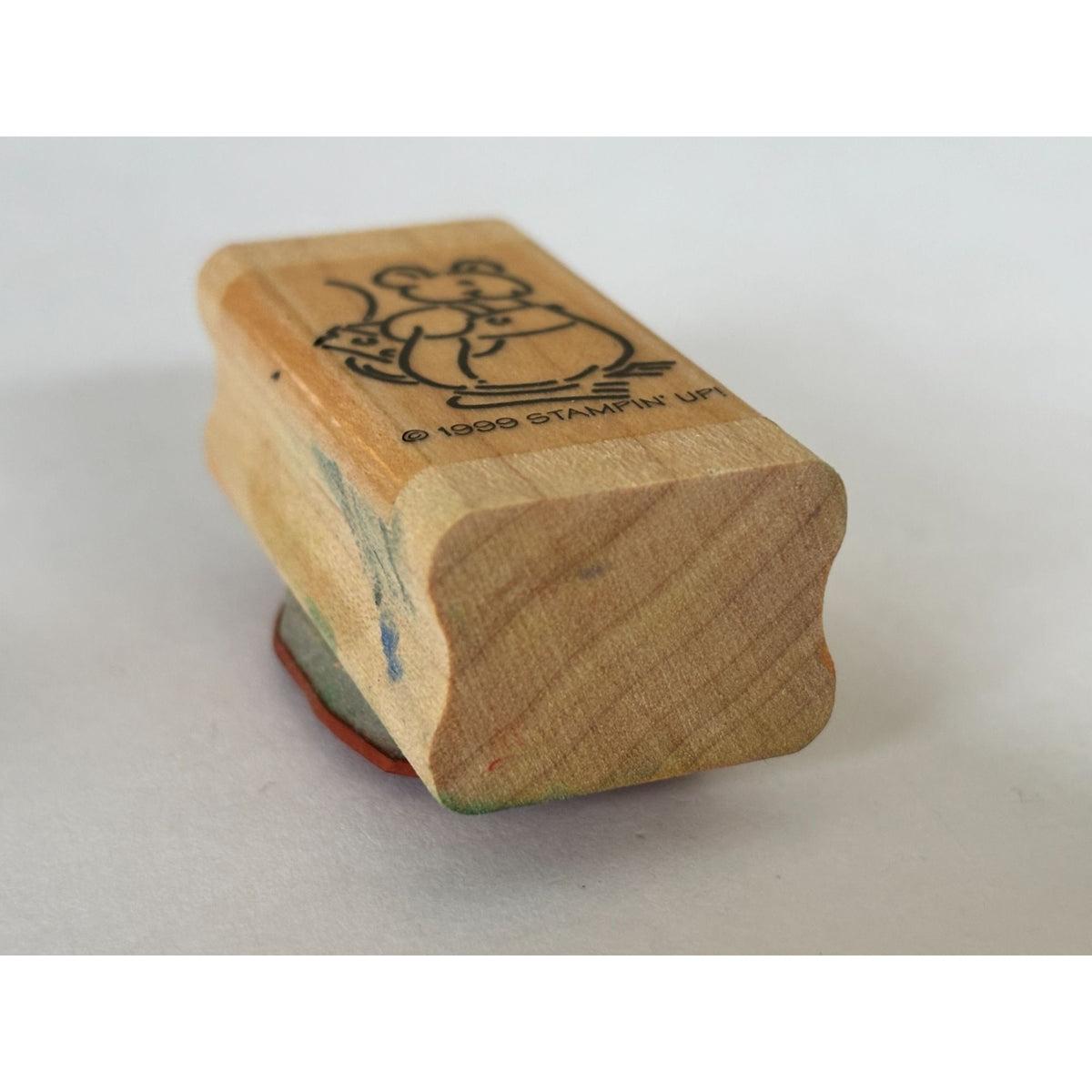 Stampin Up Rubber Stamp Mouse Cheese Hiding Wood Mounted Cardmaking Scrapbooking Animal Craft